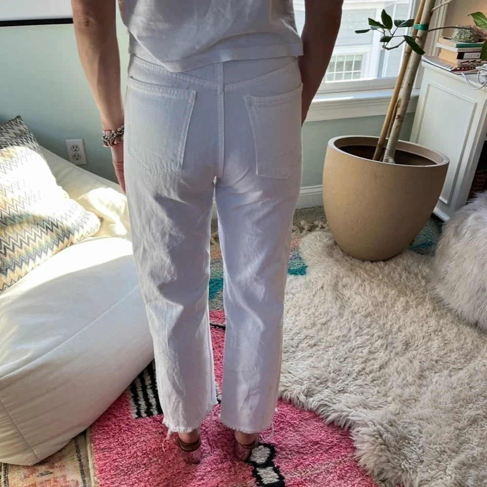 Zara White Straight Leg Jeans